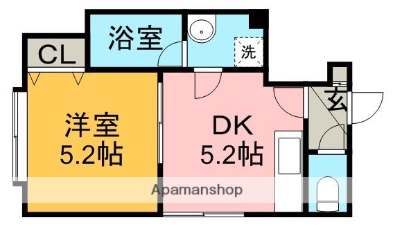ステージN201(1DK/2階)の間取り写真