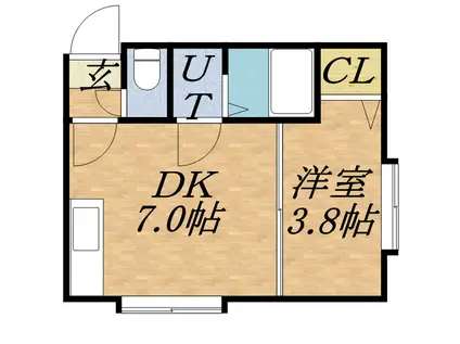 キアーロN7(1DK/3階)の間取り写真