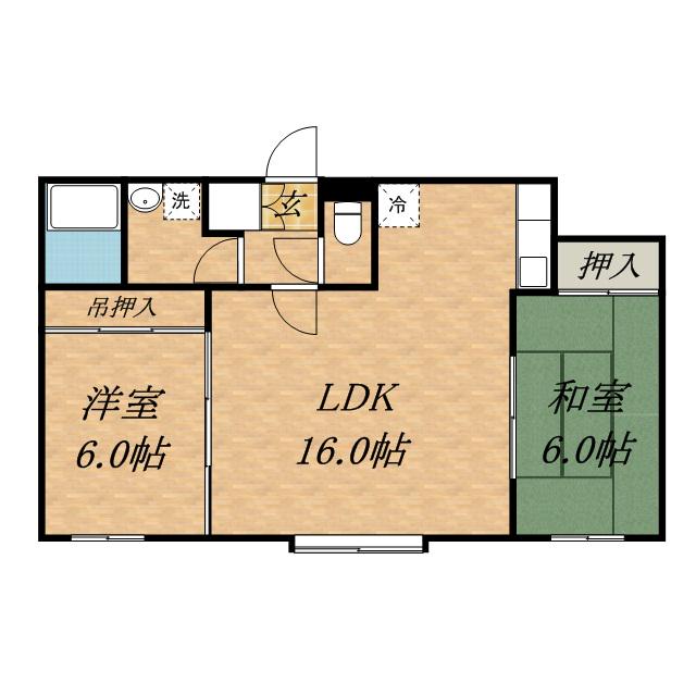 ハイグレード13(2LDK/3階)の間取り写真