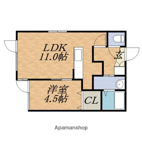 メゾン・ド・ネージュⅡ(1LDK/4階)の間取り写真