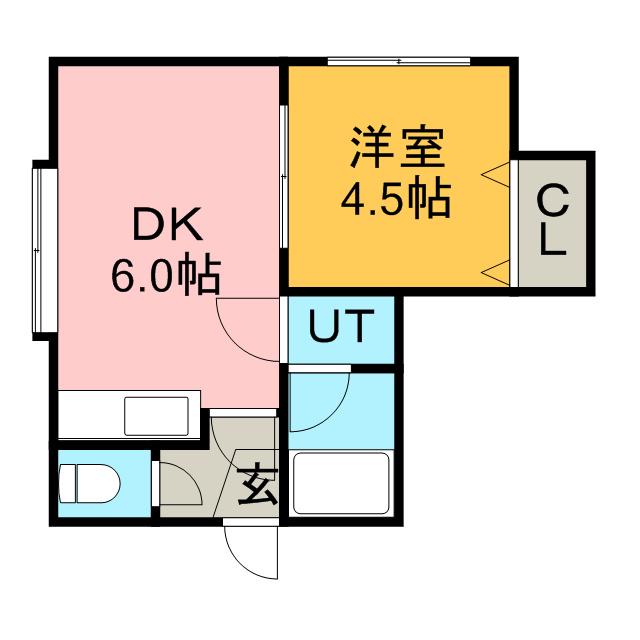 グランシャリオ北大(1LDK/2階)の間取り写真