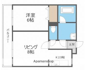 ロイヤルコートN18(1LDK/3階)の間取り写真