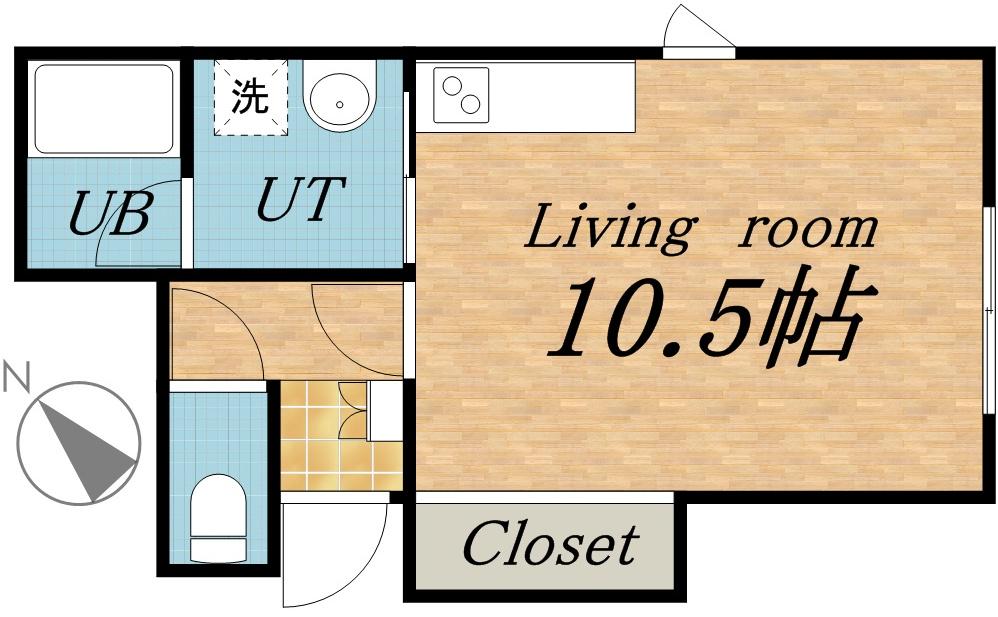 エフビル3(ワンルーム/2階)の間取り写真