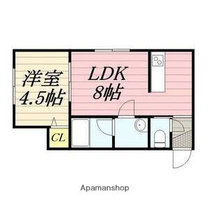 コーポ向日葵(1LDK/3階)の間取り写真