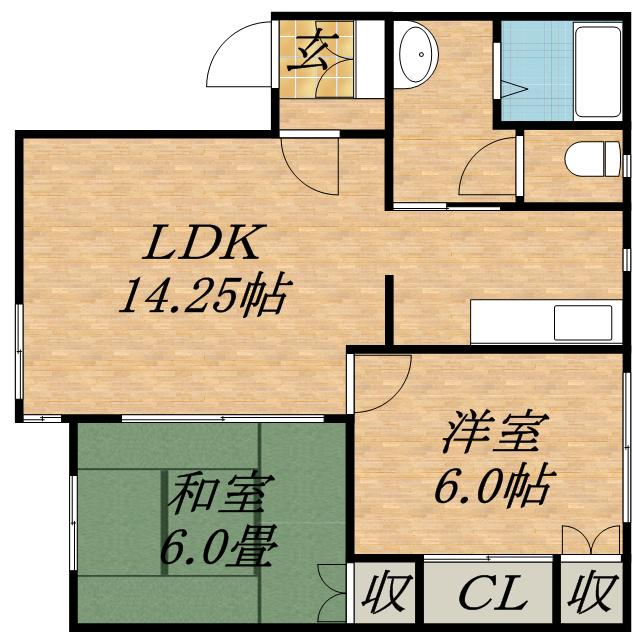 クレスト7(2LDK/2階)の間取り写真