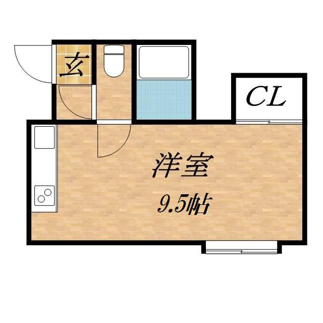 キャメロットⅠ(1K/1階)の間取り写真