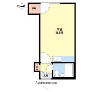 ブルーベル北17(ワンルーム/2階)の間取り写真