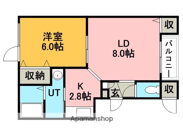 デュオ・パナッセ(1DK/1階)の間取り写真