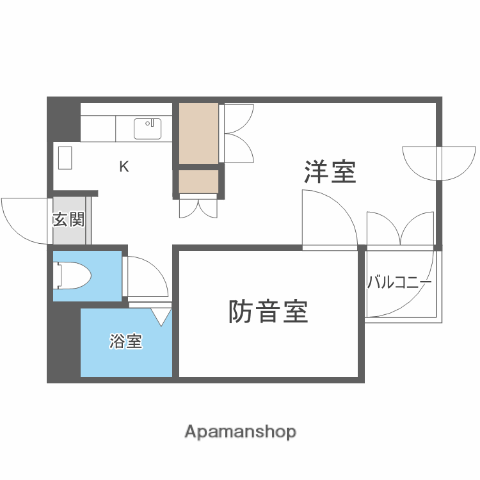 ムジカ・セ・ピアーチェ(1DK/1階)の間取り写真