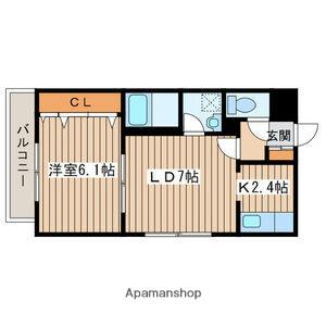 KZ BLD(1LDK/3階)の間取り写真