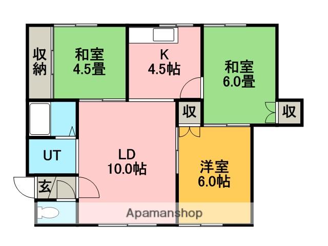 メインタウンハイム(3LDK/2階)の間取り写真