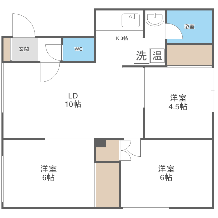 ローヤルシャトー1(3LDK/2階)の間取り写真