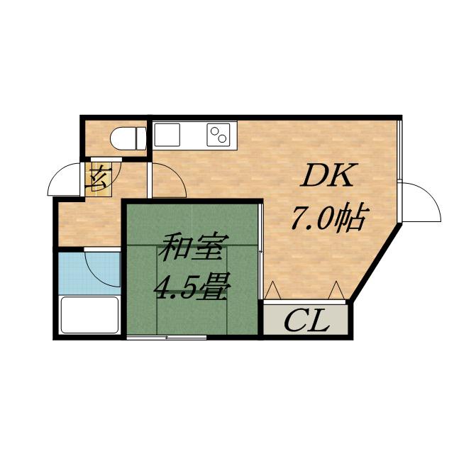 ティアラTRIPLEONEDEM(1DK/5階)の間取り写真