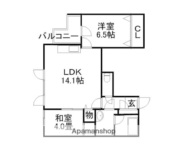 ラ・クラッセ狸小路ファーストアベニュー(2LDK/10階)の間取り写真