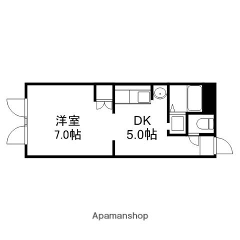 テンテラス(1DK/4階)の間取り写真