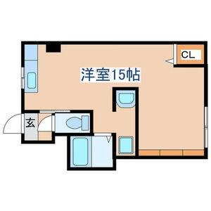 大石ビル(ワンルーム/2階)の間取り写真