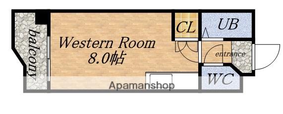 レスポワールフランセ(ワンルーム/5階)の間取り写真