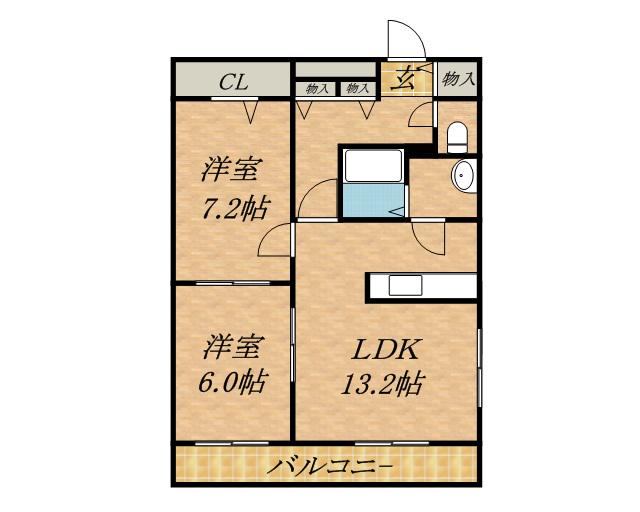 RAPHLES(2LDK/3階)の間取り写真