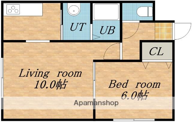 ドッグストック屯田北(1LDK/2階)の間取り写真