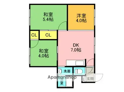 メゾン栄町59(3DK/3階)の間取り写真