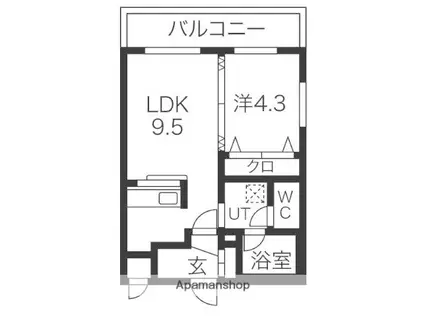 MAHALO OHASHI HOKUDAI(1LDK/2階)の間取り写真