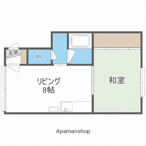 ハイツ川上(1LDK/2階)の間取り写真