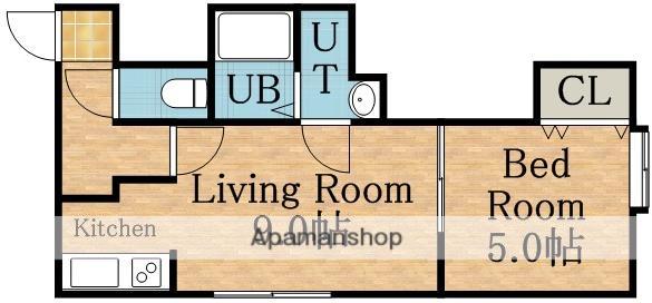 クレーゾしのろ(1DK/2階)の間取り写真