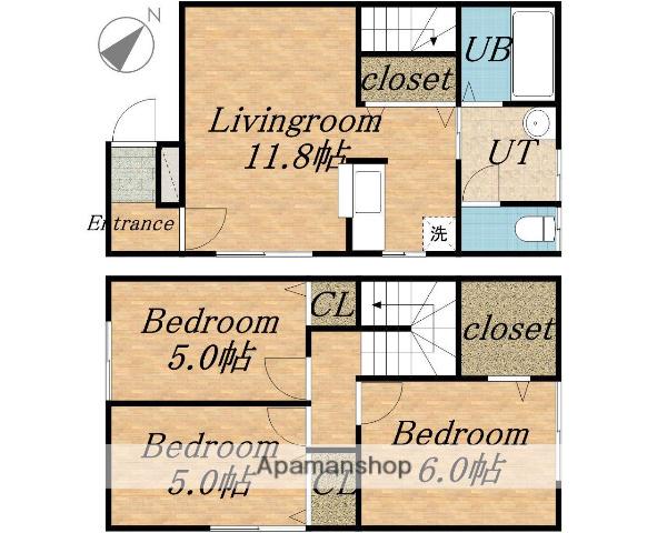 パトリシアⅡ(3LDK/1階)の間取り写真