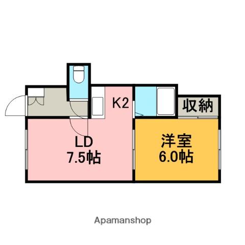 ウィーンの森伍番館(1DK/1階)の間取り写真