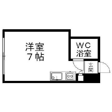 シャンボール札幌(ワンルーム/10階)の間取り写真