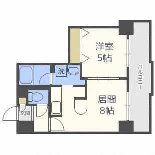 クラッセ近代美術館北(1LDK/6階)の間取り写真