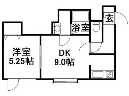 カーザ・フェリスN39(1DK/2階)の間取り写真