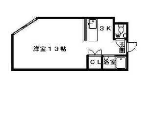 プラムコート札幌(1K/1階)の間取り写真