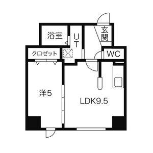 パークヒルズ北円山(1DK/7階)の間取り写真