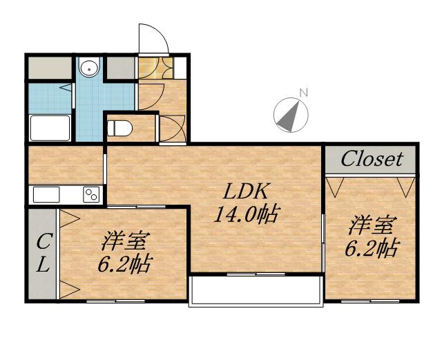 ファーストステージN16(2LDK/3階)の間取り写真