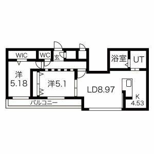 ESTAVIE円山(2LDK/4階)の間取り写真