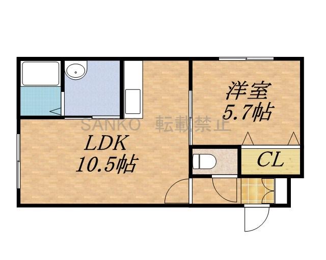 SUN LIBRE(1LDK/3階)の間取り写真