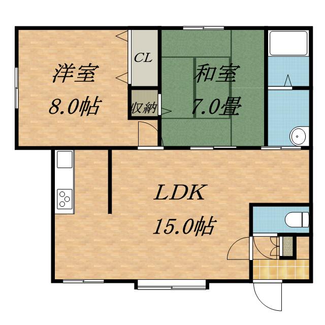 エスト・ソ・レーユ(2LDK/3階)の間取り写真