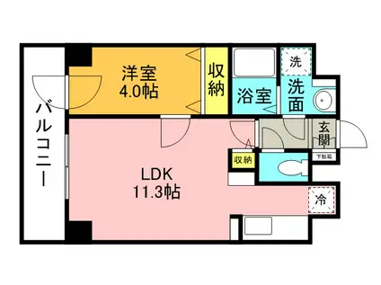インボイス札幌レジデンス(1LDK/4階)の間取り写真