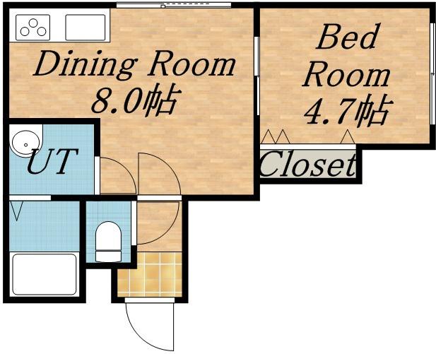 アナーズコテージ(1DK/1階)の間取り写真