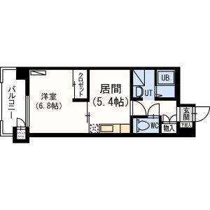 リーブル25(1DK/11階)の間取り写真