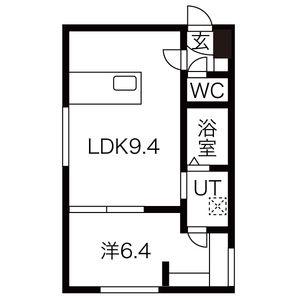 レブニーズ ザ・レジデンス二十四軒 ファースト(1LDK/4階)の間取り写真