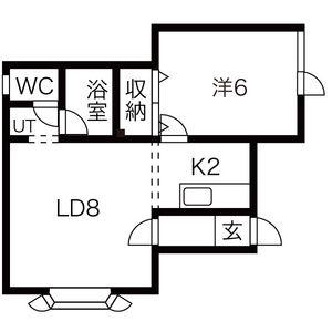 ドエル元町(1LDK/1階)の間取り写真