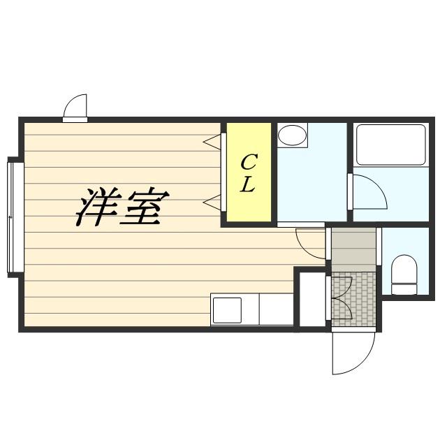 第53松井ビル(1DK/1階)の間取り写真