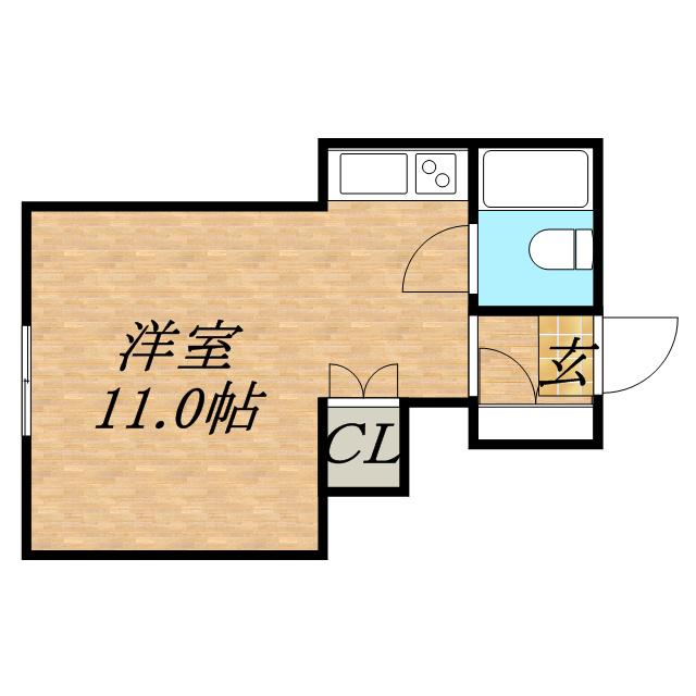 ブルーハイム(1K/2階)の間取り写真