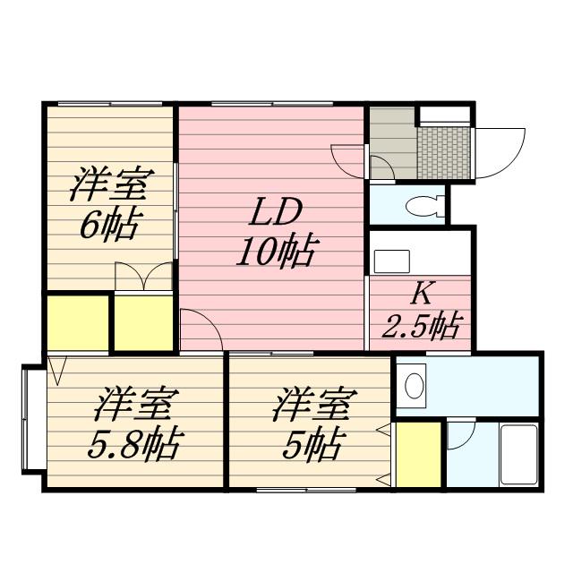 ヴェルコート(3LDK/4階)の間取り写真