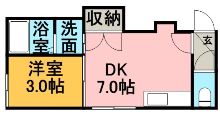 アーバンコート元町Ⅷ(1DK/3階)の間取り写真