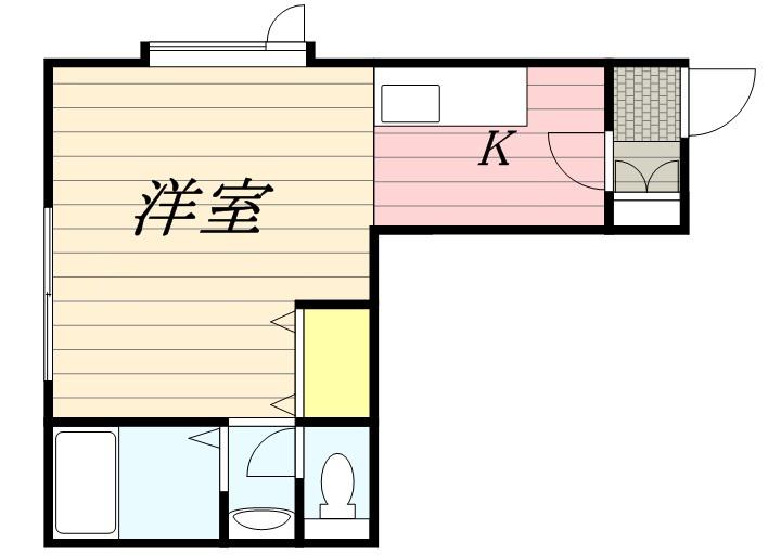 グリーンガーデン(1K/2階)の間取り写真