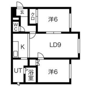 プラザイン西町(2LDK/2階)の間取り写真