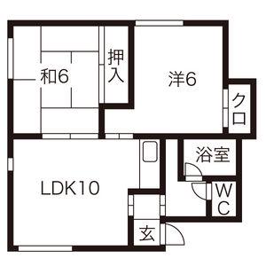マコトマンション(2LDK/2階)の間取り写真